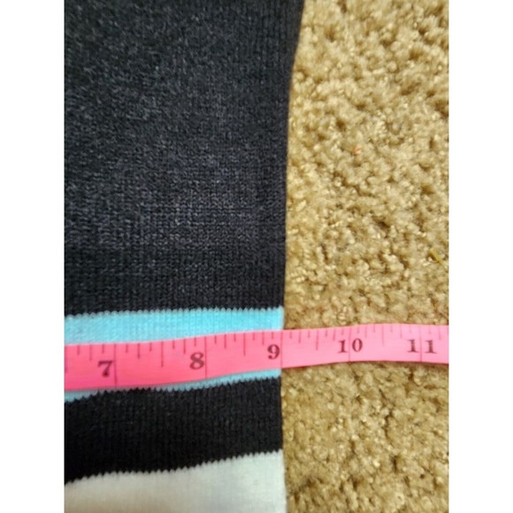 Calvin Klein Men’s Blue Black White Logo Spell Out Fringe Thick Scarf 9" X 74" - Picture 4 of 11